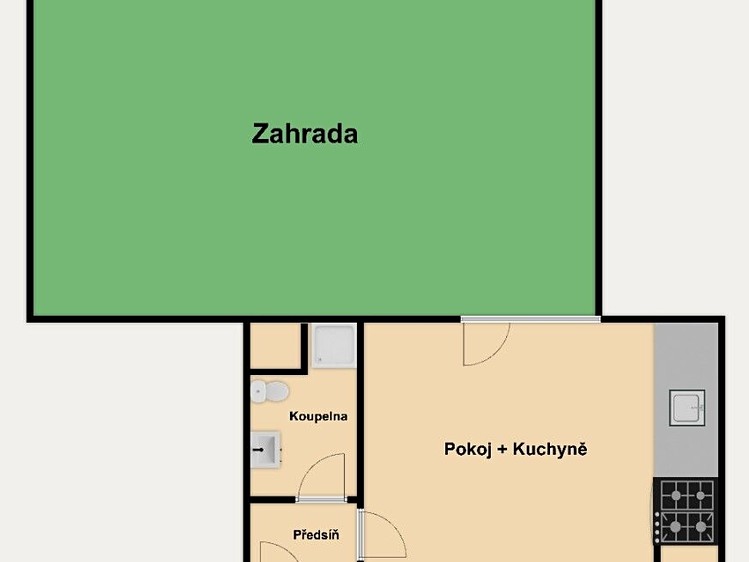 Квартира 1+kk в оренду, 26 м² (2 з 12)