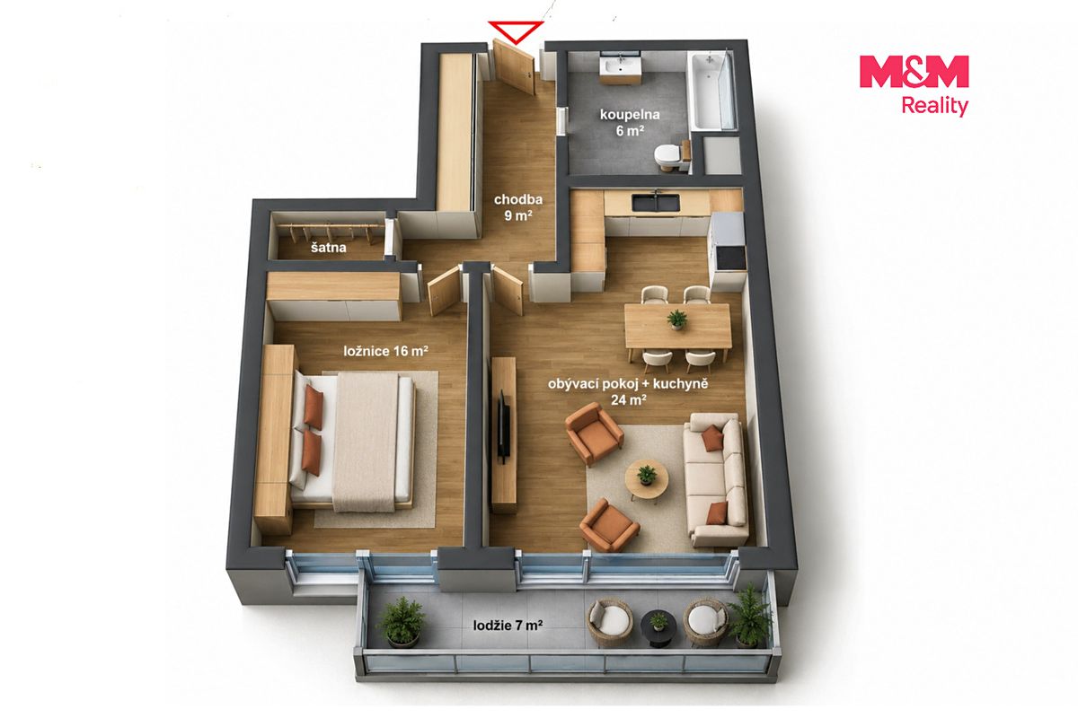 Pronájem bytu 2+kk 60 m² – fotografie 4