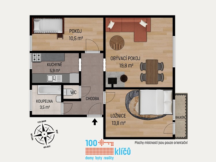 Квартира 3+1 на продаж, 61 м² (19 з 19)