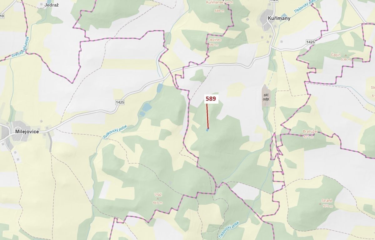 Dražba lesa 713 m², Kuřimany – fotka 1 z 3