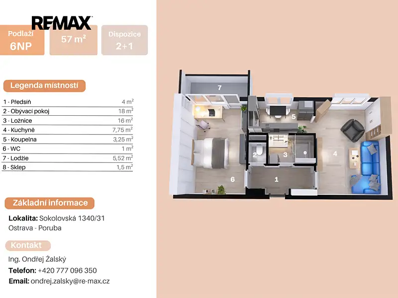 Prodej bytu 2+1 57 m², Ostrava – náhled fotky 2
