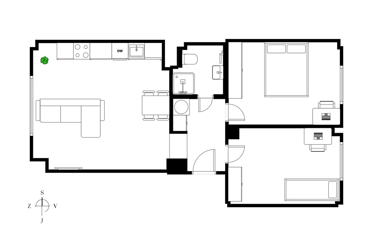 Pronájem bytu 3+kk 57 m² – fotografie 3