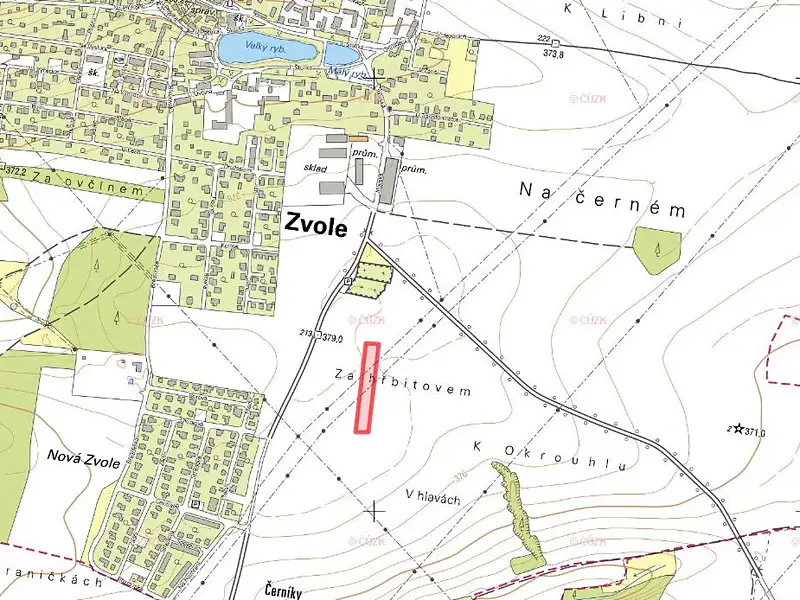 Prodej pole 5817 m², Zvole – náhled fotky 2