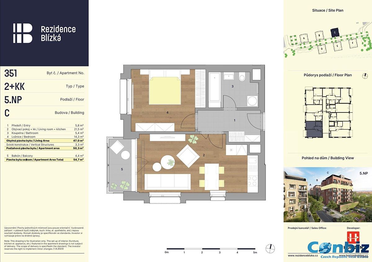 Pronájem bytu 2+kk 54 m² – fotografie 2