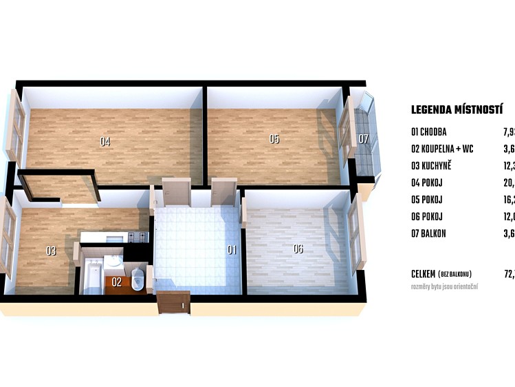 Prodej bytu 3+1, 73 m² (21 z 21)