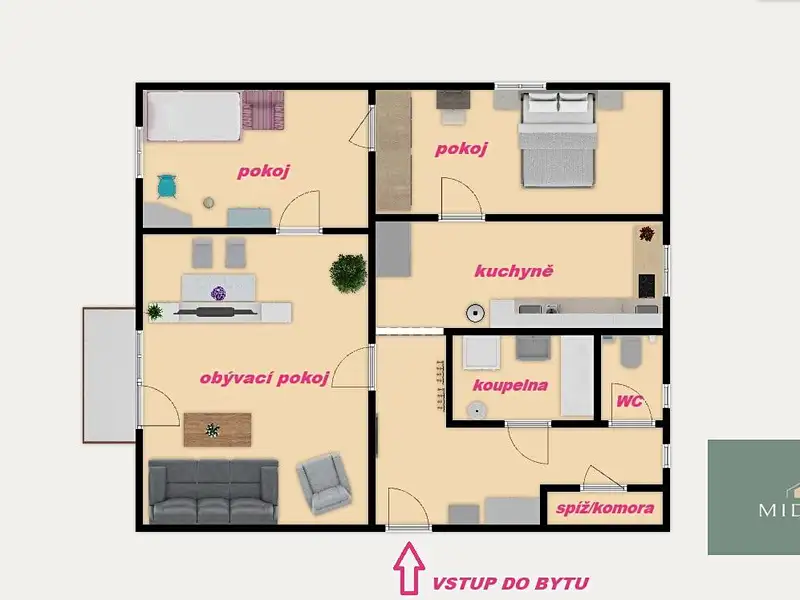 Prodej bytu 3+1 80 m², Plzeň – náhled fotky 3