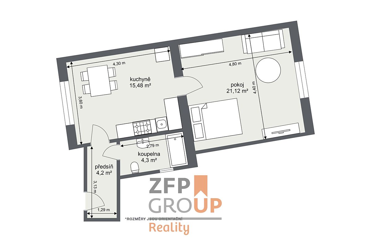 Prodej bytu 1+1 45 m² – fotografie 3
