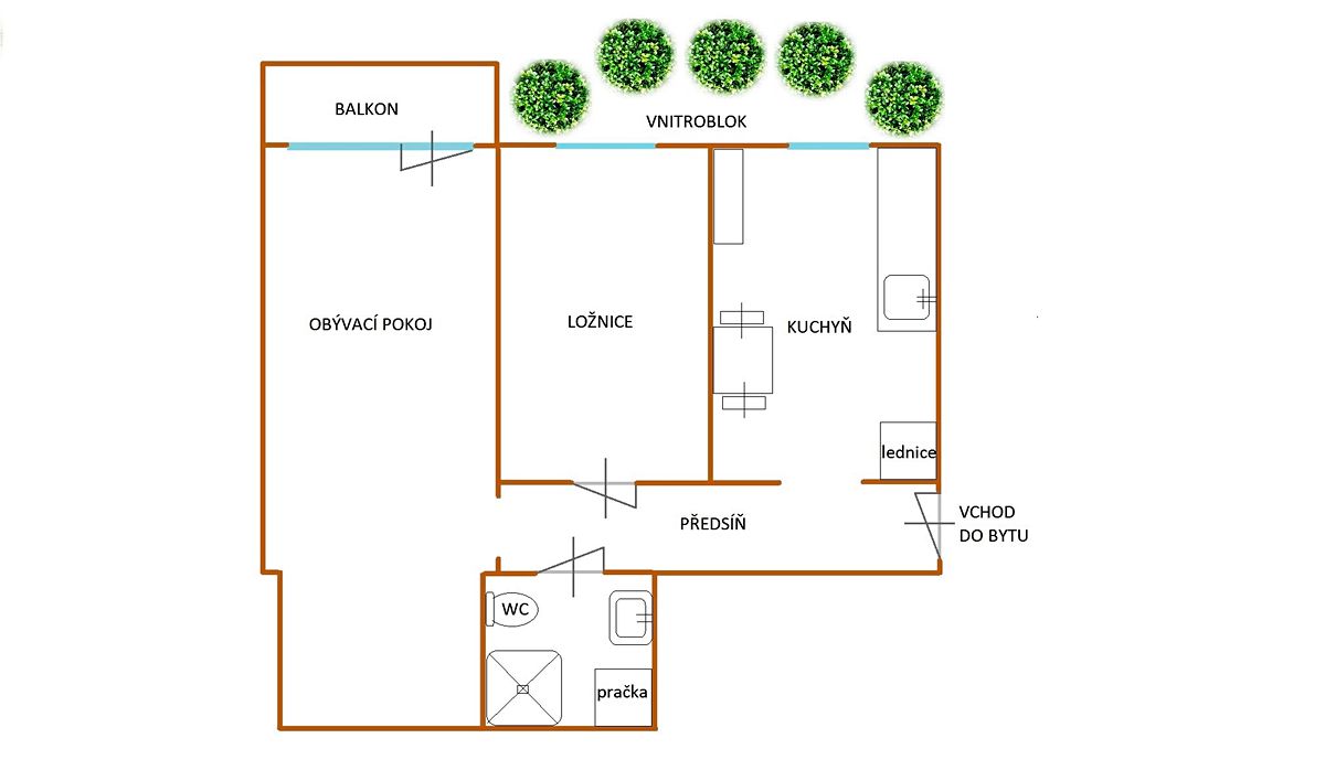 Pronájem bytu 2+1 54 m² – fotografie 5