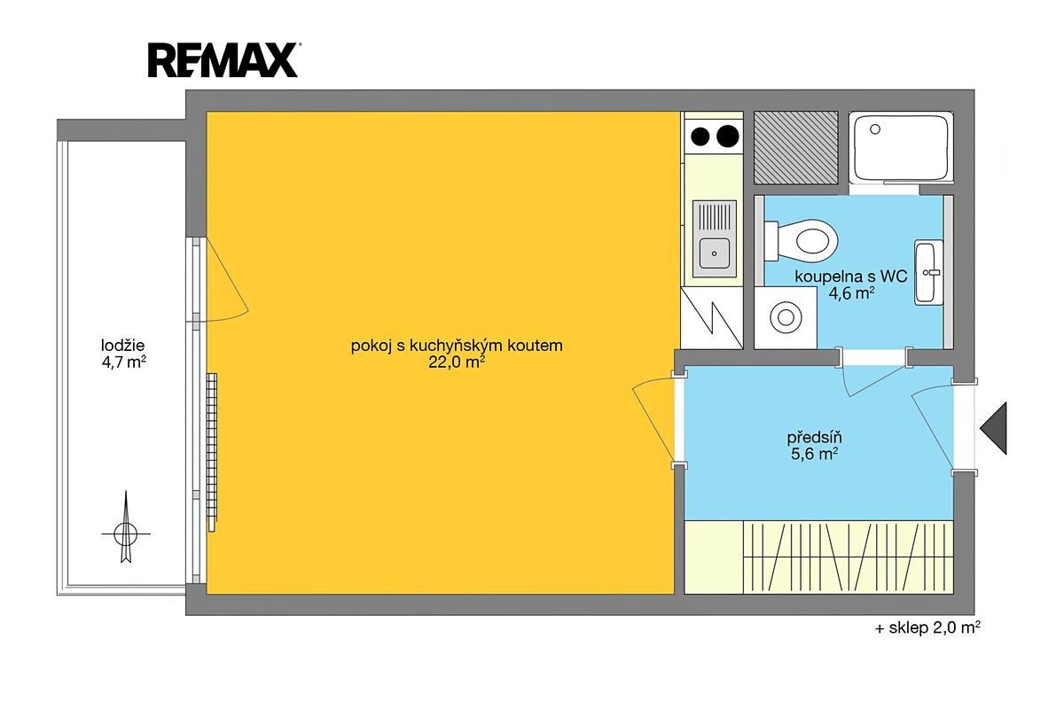 Pronájem bytu 1+kk 32 m² – fotografie 4