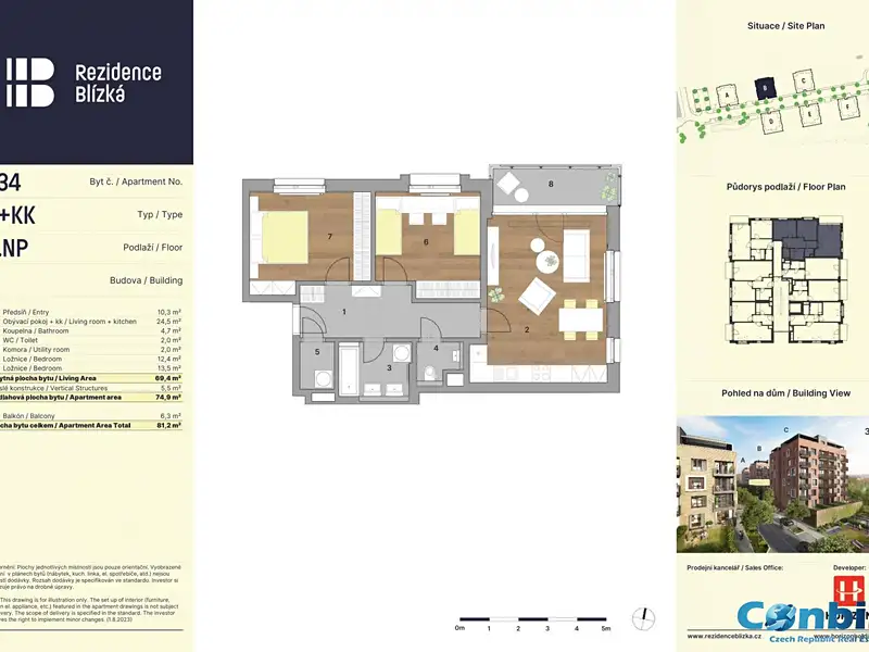 Pronájem bytu 3+kk 75 m², Praha – náhled fotky 2