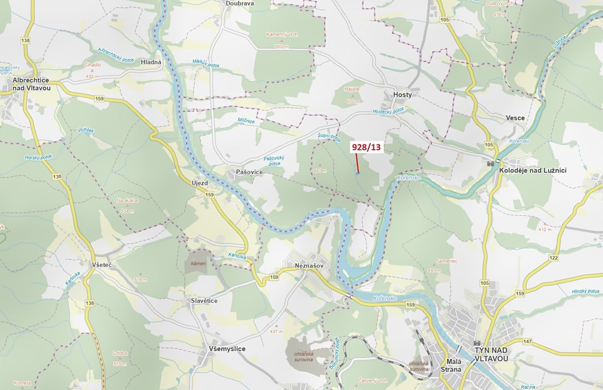 Dražba lesa 1803 m², Hosty – fotka 1 z 3