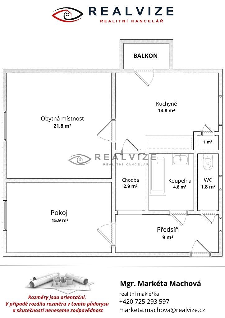 Prodej bytu 2+1 65 m² – fotografie 3