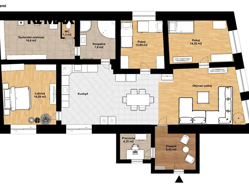 Prodej rodinného domu 350 m², pozemek 1872 m², Spořice – náhled fotky 3