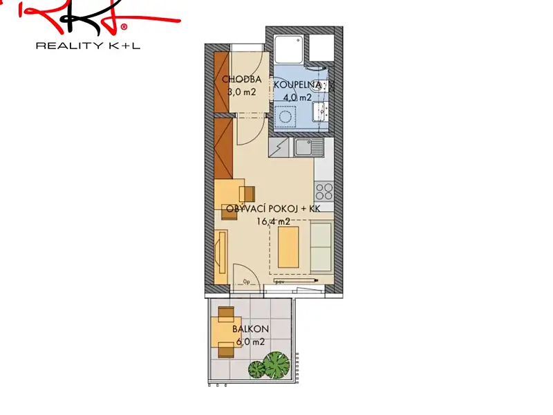 Prodej bytu 1+kk 30 m², Praha – náhled fotky 2