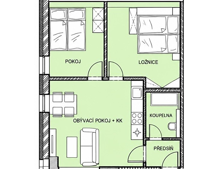 Pronájem bytu 3+kk, 50 m² (4 z 32)