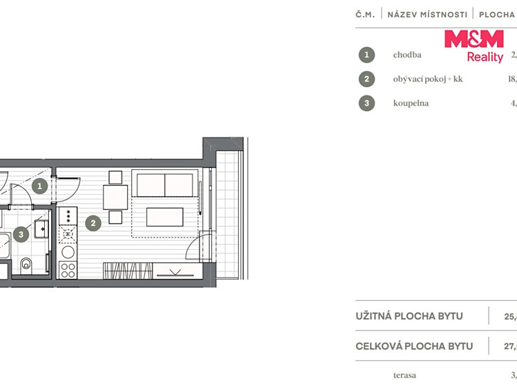 Prodej bytu 1+kk, 28 m² (9 z 10)