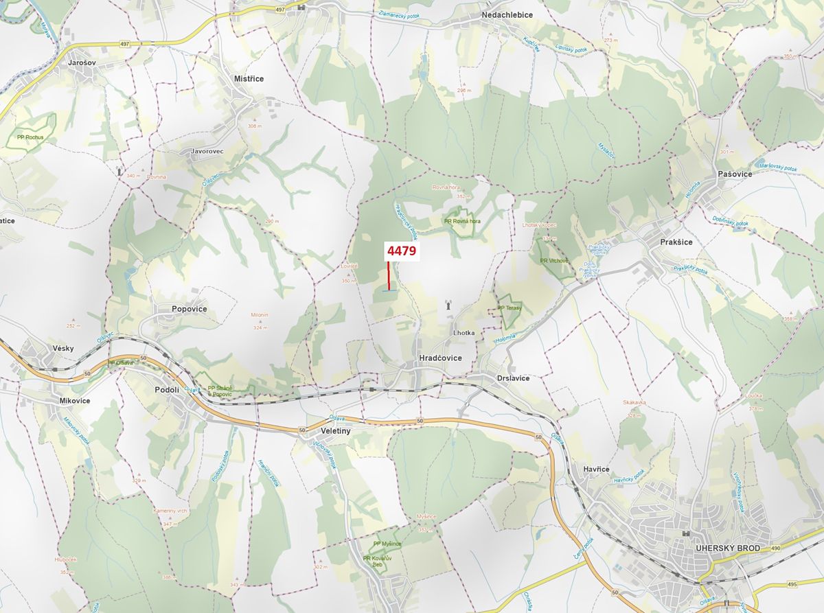 Dražba lesa 782 m², Hradčovice – fotka 1 z 3