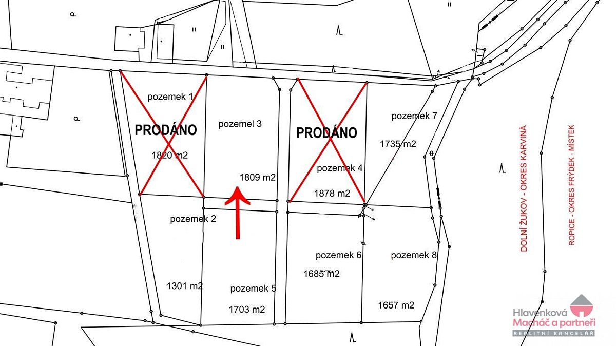 Prodej stavebního pozemku 1809 m² – fotografie 2