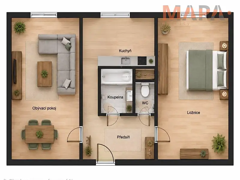 Prodej bytu 2+1 51 m², Chomutov – náhled fotky 2