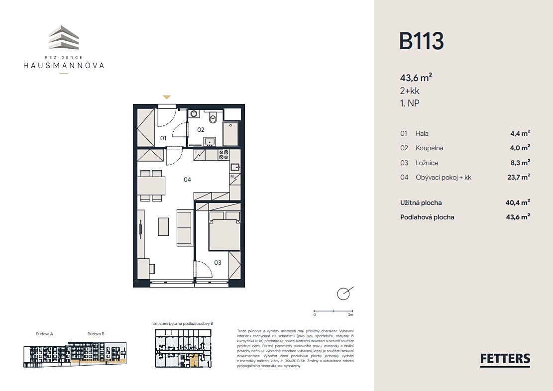 Prodej bytu 2+kk 40 m², Praha – fotka 1 z 3