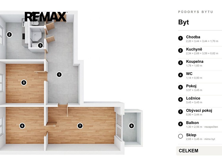 Wohnung 3+1 zum Kauf, 75 m² (22 von 23)
