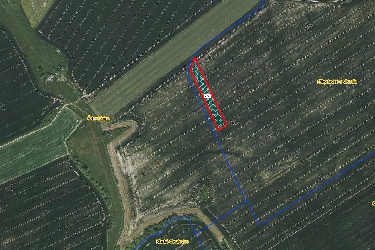 Prodej pole 5400 m², Vlkaneč – fotka 1 z 3