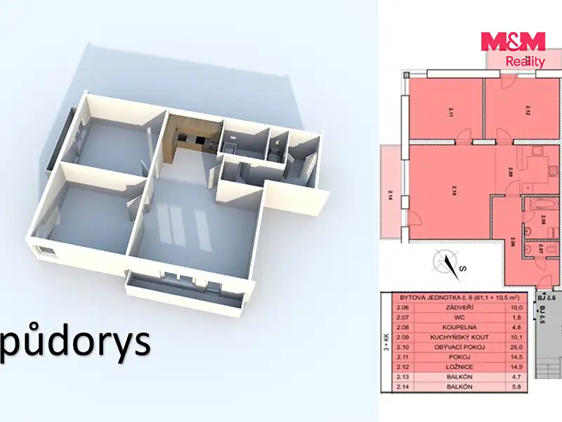 Prodej bytu 3+kk 81 m², Břežany II – náhled fotky 2
