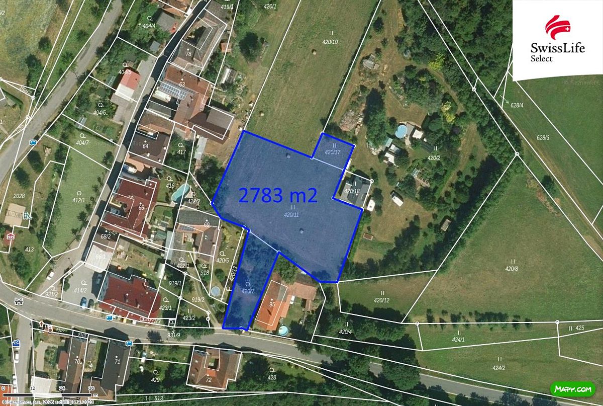 Prodej stavebního pozemku 2783 m² – fotografie 2