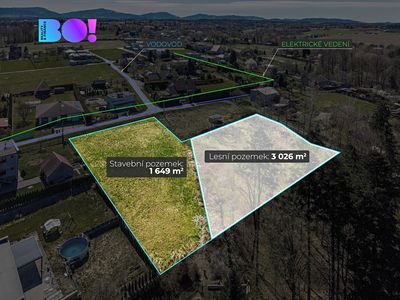 Prodej stavebního pozemku 1649 m²