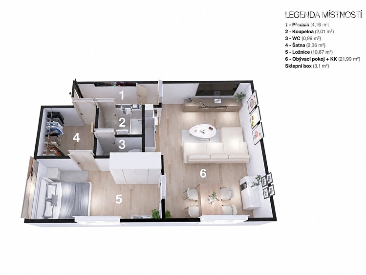 Prodej bytu 2+kk, 42 m² (6 z 23)