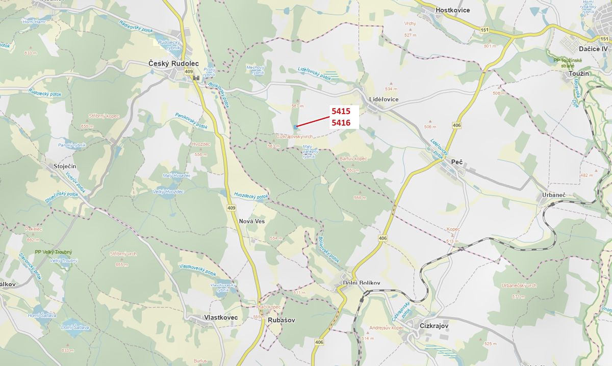 Dražba lesa 4645 m², Peč – fotka 1 z 3