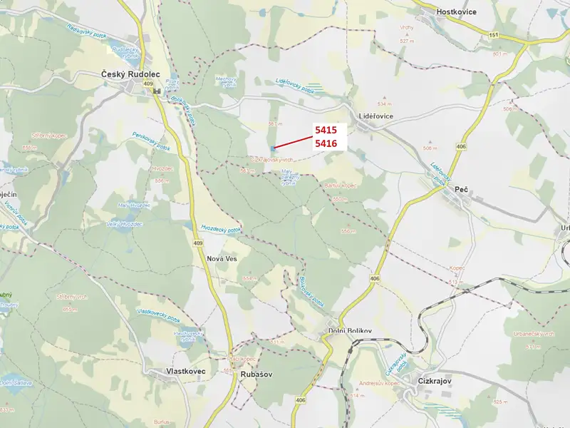 Dražba lesa 4645 m², Peč – náhled fotky 1