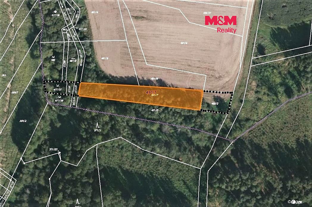 Prodej pole 2316 m², Jistebnice – fotka 1 z 3