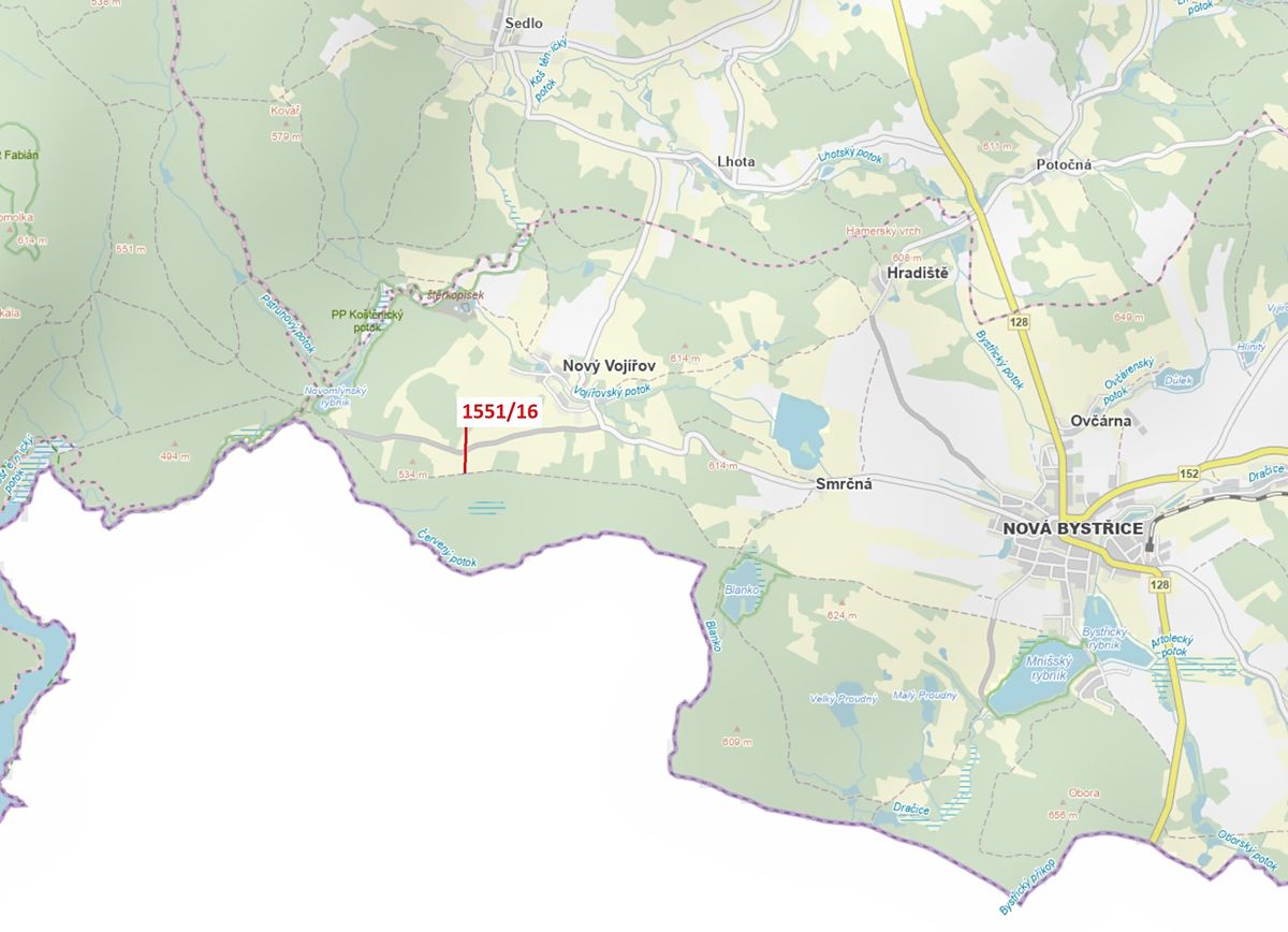 Dražba lesa 148 m², Nová Bystřice – fotka 1 z 3