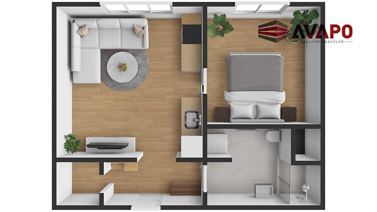 Pronájem bytu 2+kk 35 m² – fotografie 2