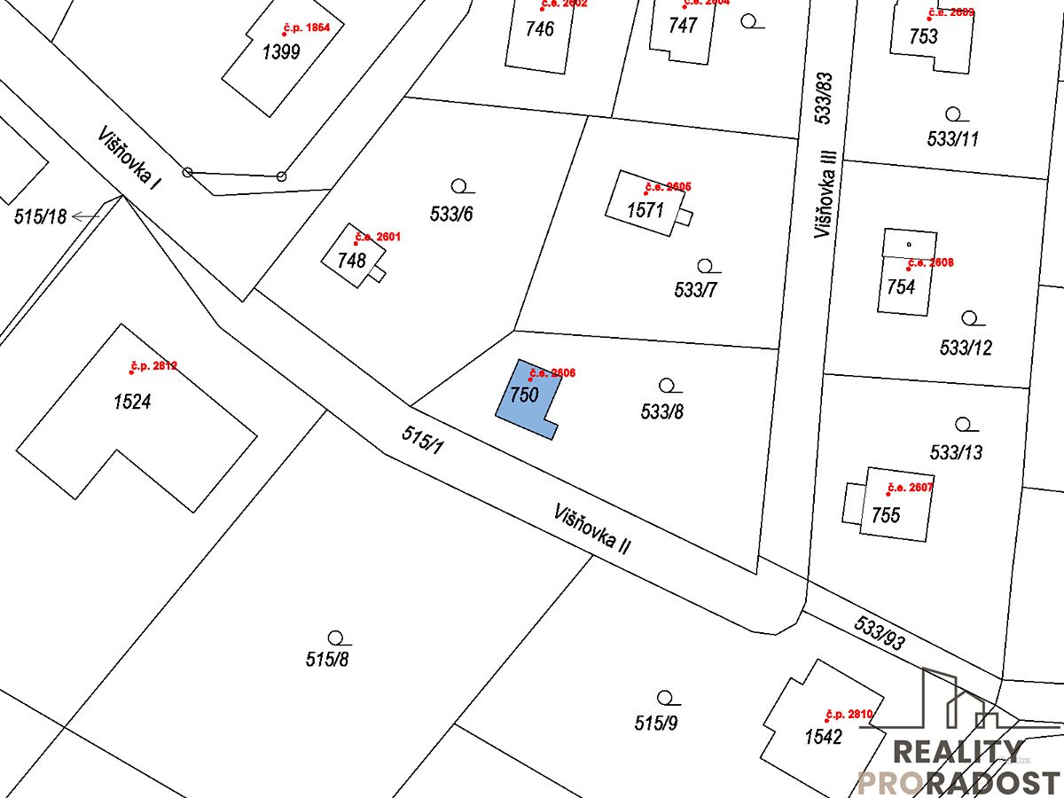 Prodej stavebního pozemku 602 m²