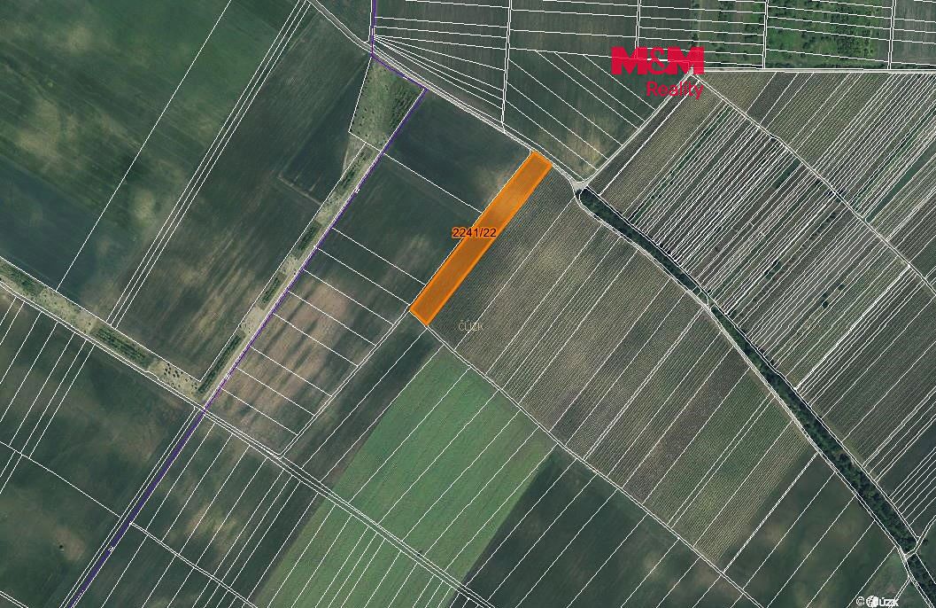 Prodej pole 612 m², Hrušky – fotka 1 z 3