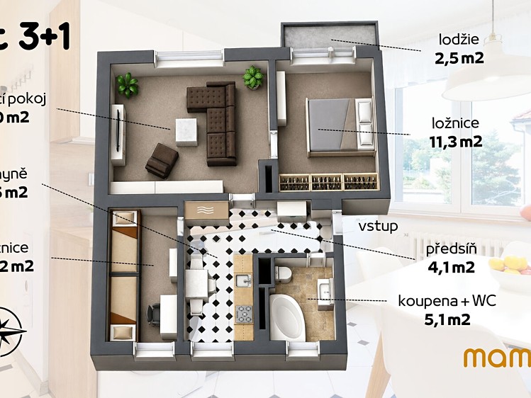 Квартира 3+1 на продаж, 64 м² (24 з 32)