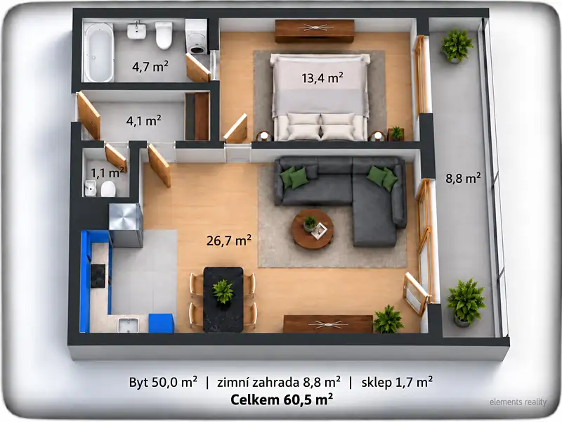 Prodej bytu 2+kk 60 m², Praha – náhled fotky 3