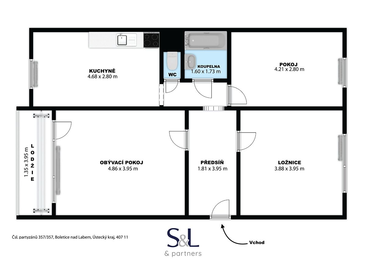 Pronájem bytu 3+1 75 m² – fotografie 3