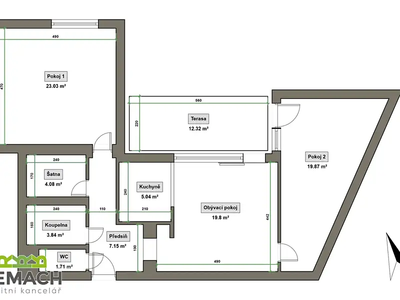 Pronájem bytu 3+kk 94 m², Uherské Hradiště – náhled fotky 2