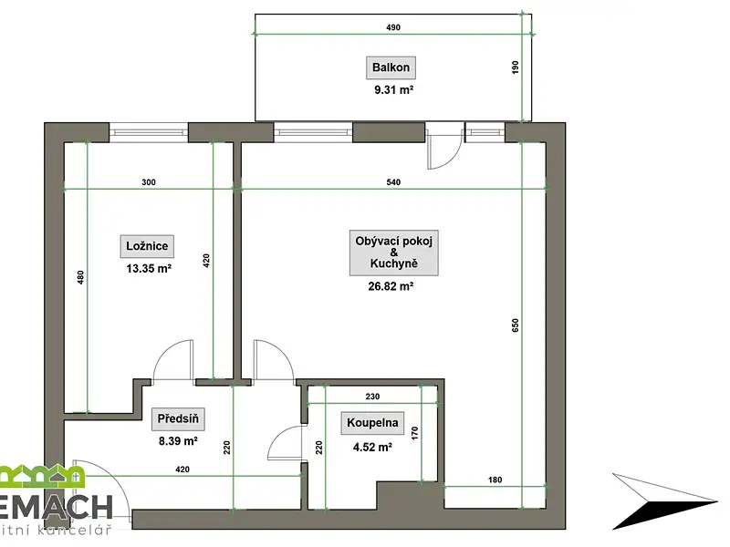 Pronájem bytu 2+kk 61 m², Uherské Hradiště – náhled fotky 2