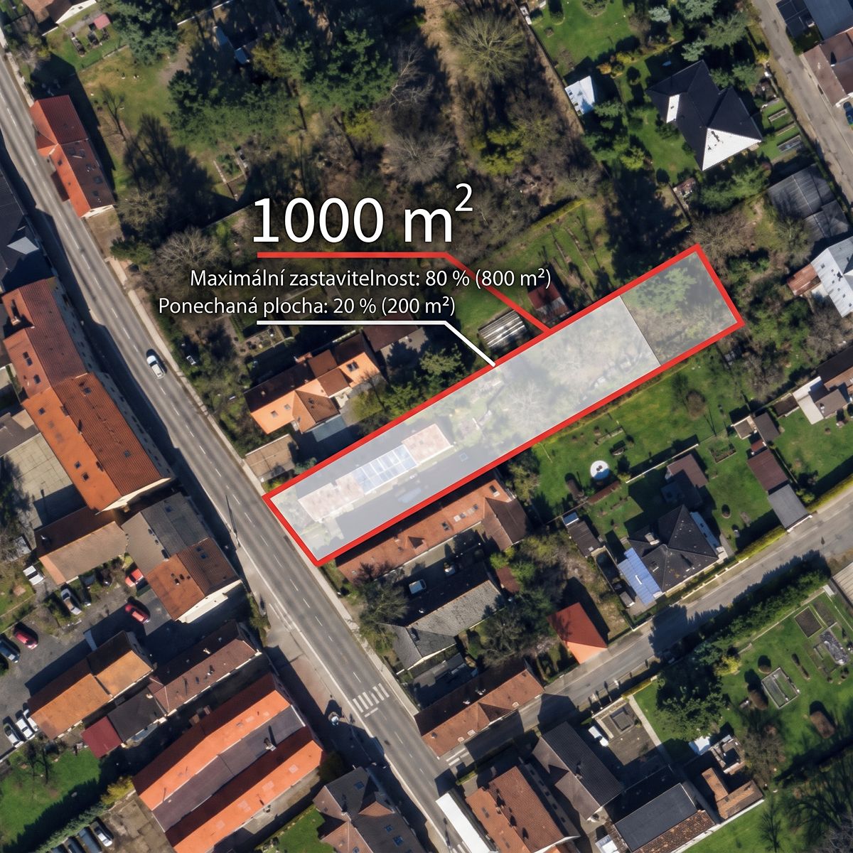 Prodej stavebního pozemku 1000 m² – fotografie 2