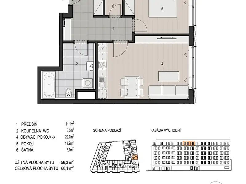 Prodej bytu 2+kk 60 m², Plzeň – náhled fotky 3