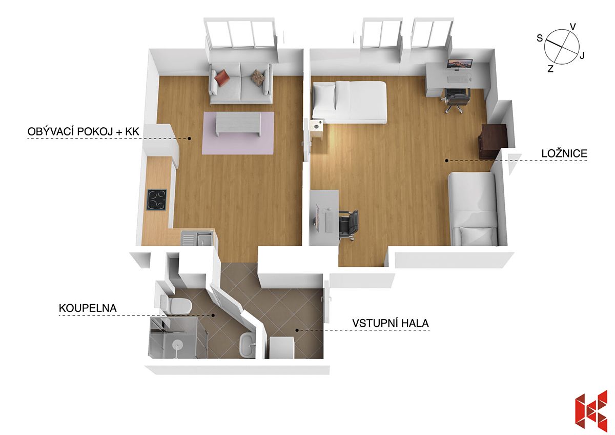 Prodej bytu 2+kk 50 m² – fotografie 3