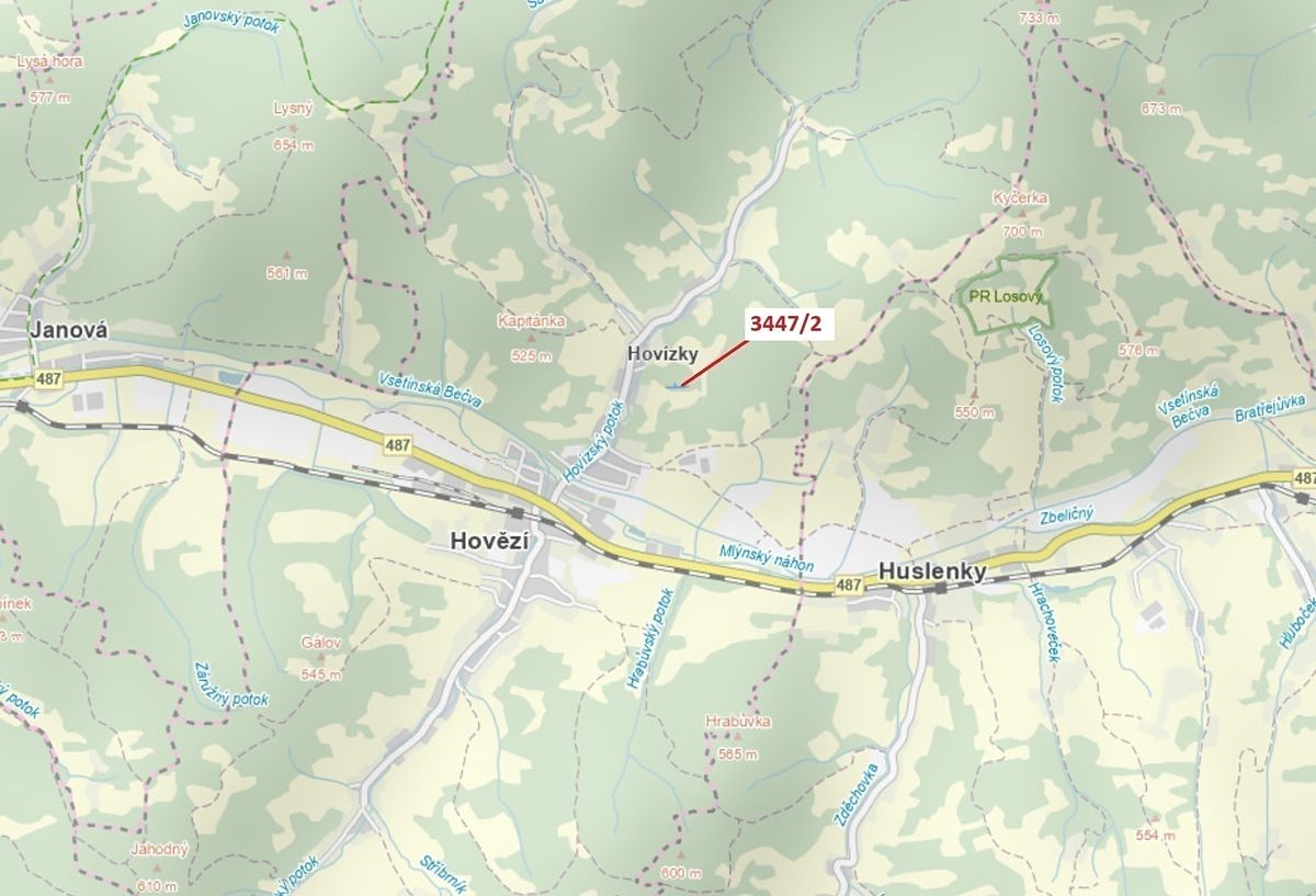 Dražba lesa 550 m², Hovězí – fotka 1 z 3