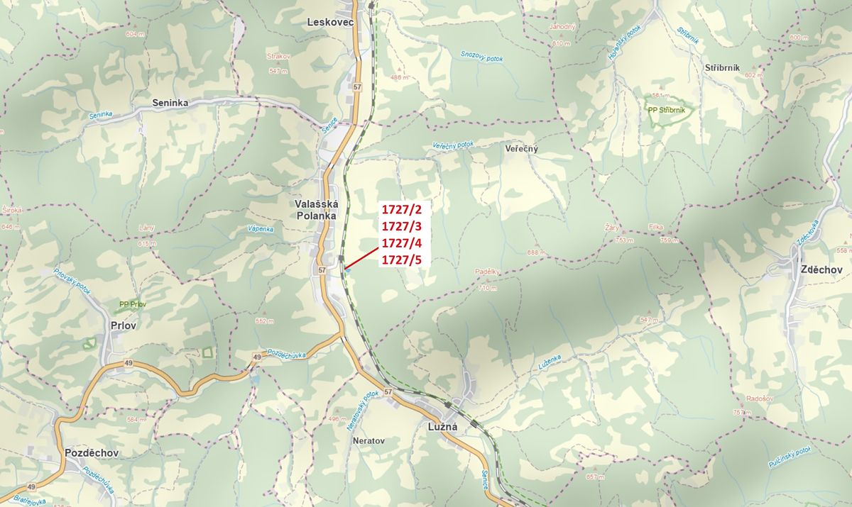 Dražba louky 2295 m², Valašská Polanka – fotka 1 z 3