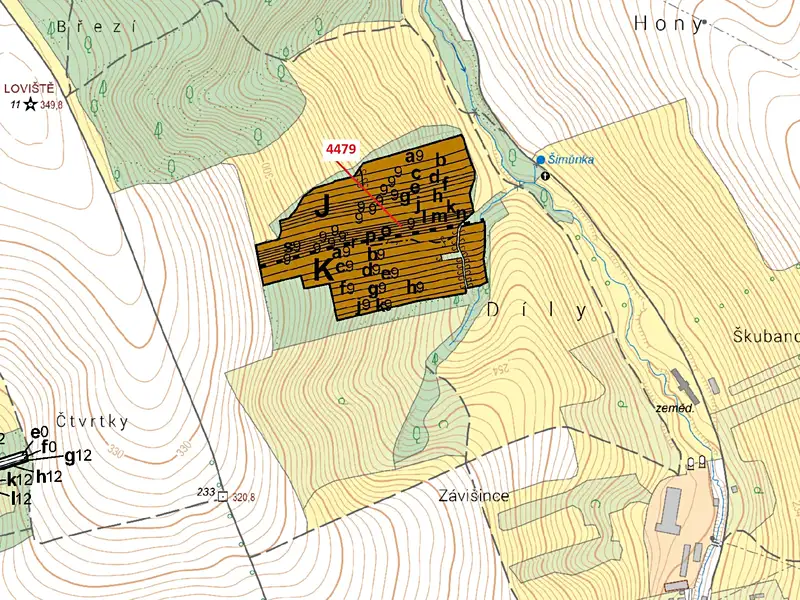 Dražba lesa 782 m², Hradčovice – náhled fotky 2