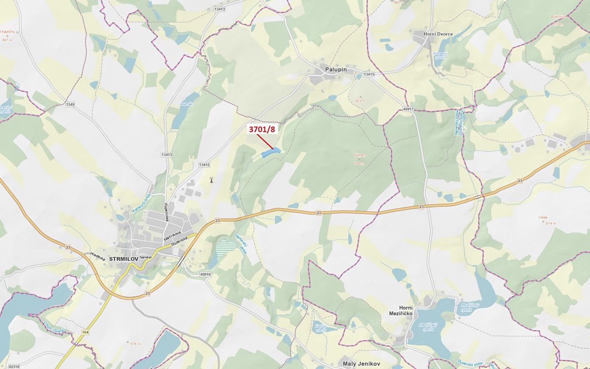 Dražba louky 11093 m², Strmilov – fotka 1 z 3