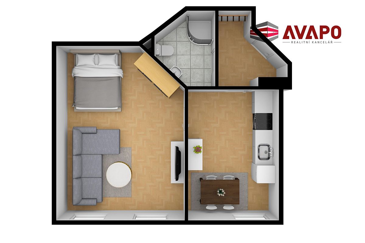 Pronájem bytu 1+1 43 m² – fotografie 2